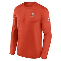 T-shirt Nike orange à manches longues Cleveland Browns Legend Dri-FIT pour homme