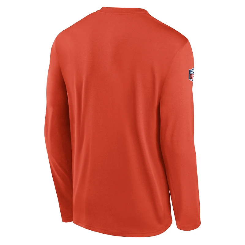 T-shirt Nike orange à manches longues Cleveland Browns Legend Dri-FIT pour homme