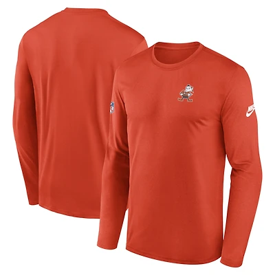 T-shirt Nike orange à manches longues Cleveland Browns Legend Dri-FIT pour homme