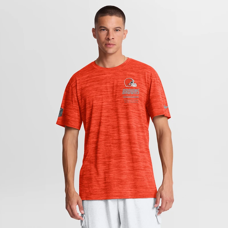 Men's Nike Orange Cleveland Browns Sideline Double Covered Dri-FIT Velocity T-Shirt