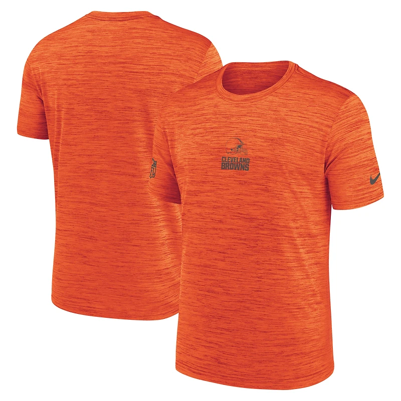 T-shirt Nike orange Cleveland Browns Sideline Velocity Dri-FIT pour homme