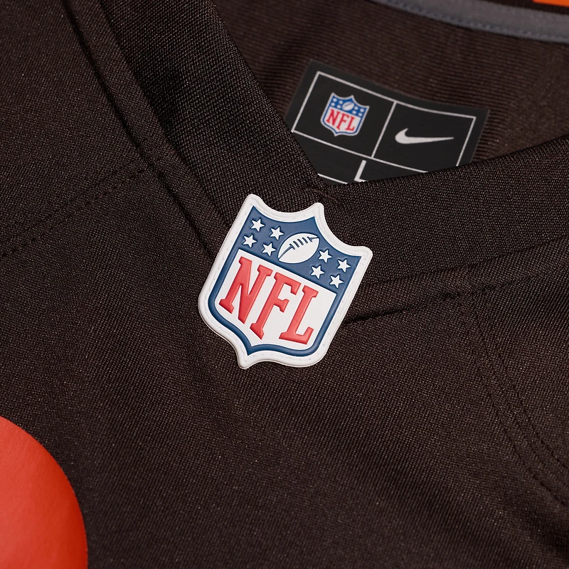 Maillot de match Nike Quinshon Judkins Brown pour homme des Cleveland Browns Alpha Dawg
