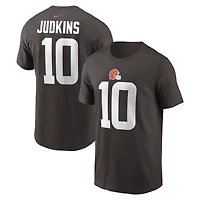 T-shirt Nike Quinshon Judkins marron pour homme avec nom et numéro des Cleveland Browns