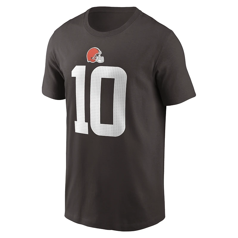 T-shirt Nike Quinshon Judkins marron pour homme avec nom et numéro des Cleveland Browns