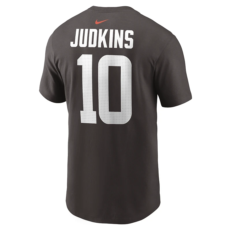 Men's Nike Quinshon Judkins Brown Cleveland Browns Name & Number T-Shirt