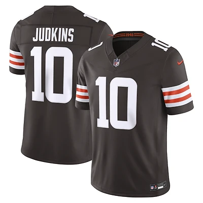 Maillot Nike Quinshon Judkins marron Cleveland Browns Vapor F.U.S.E. édition limitée cousue pour homme