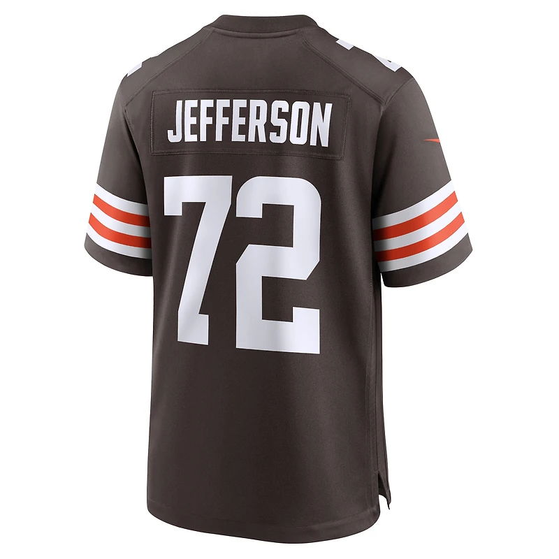 Men's Nike Quinton Jefferson  Brown Cleveland Browns Team Game Jersey