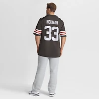 Maillot de match l'équipe Nike Ronnie Hickman marron des Cleveland Browns pour hommes