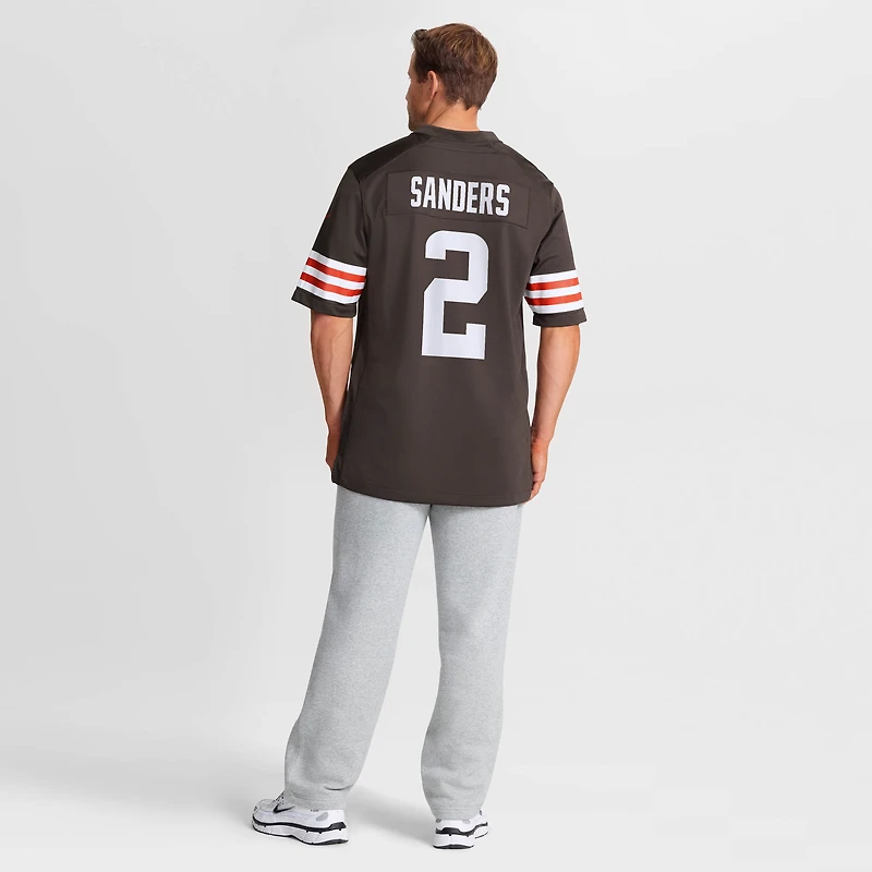 Maillot de match Nike Shedeur Sanders marron des Cleveland Browns pour homme