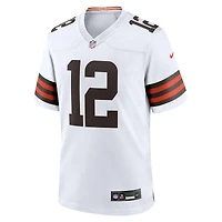 Men's Nike Shedeur Sanders White Cleveland Browns 2025 NFL Draft Game Jersey