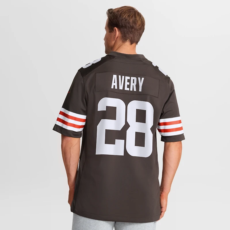 Men's Nike Tre Avery Brown Cleveland Browns Team Game Jersey