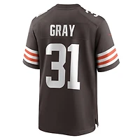 Maillot Nike Vincent Gris Marron pour Homme Cleveland Browns Team Game