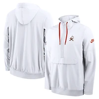 Men's Nike White Cleveland Browns Alt Anorak Half-Zip Hooded Jacket