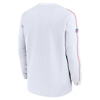 Men's Nike White Cleveland Browns Alternate Logo Coach Long Sleeve Top
