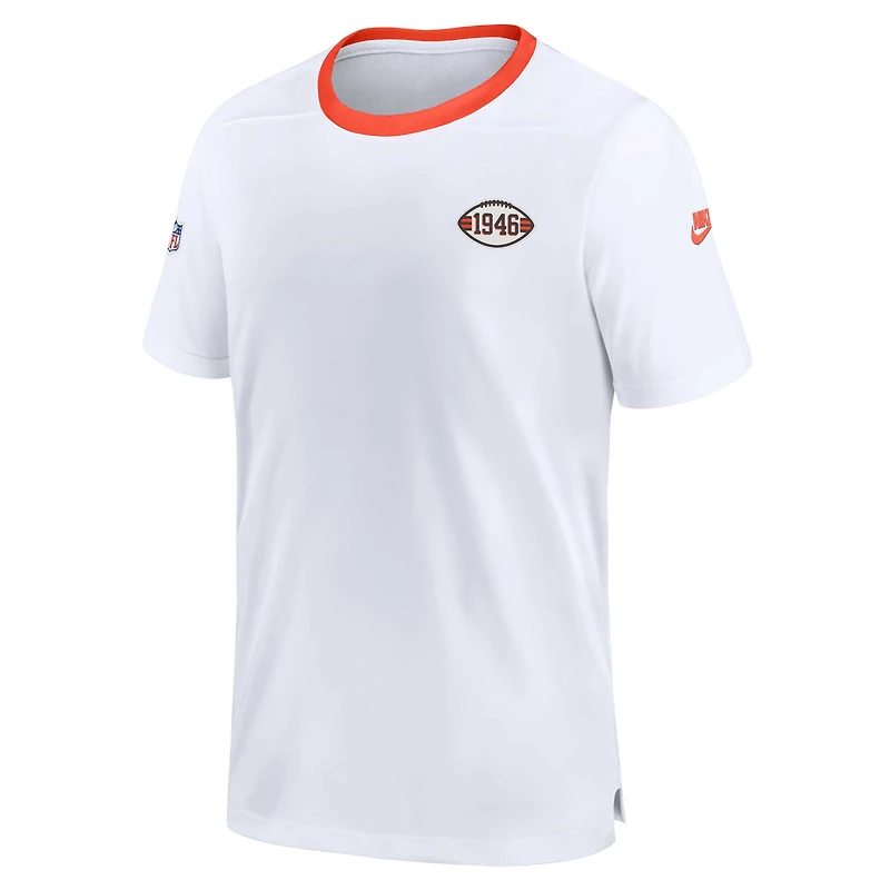 T-shirt Nike Cleveland Browns Sideline Coaches Alternate Performance pour homme, blanc