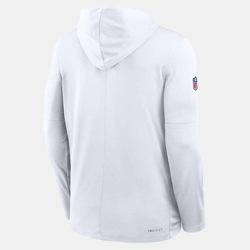 Men's Nike White Cleveland Browns Sideline Dri-FIT Long Sleeve Hooded T-Shirt