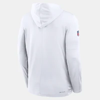 Men's Nike White Cleveland Browns Sideline Dri-FIT Long Sleeve Hooded T-Shirt