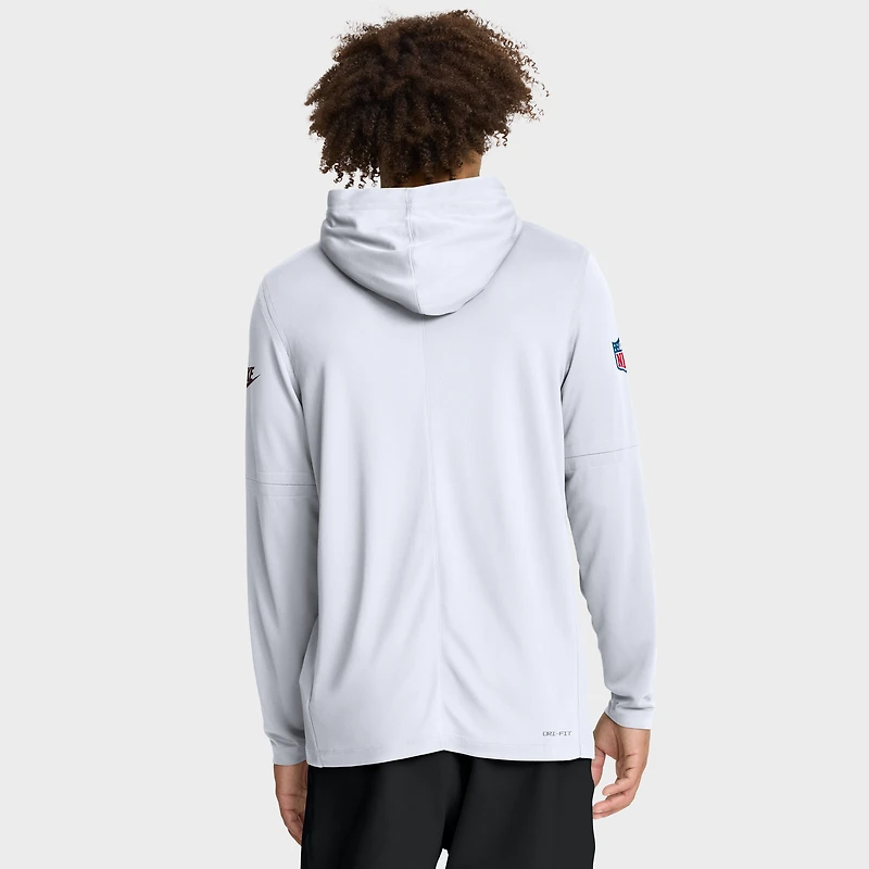 T-shirt à capuche Nike Dri-FIT manches longues pour homme, blanc, Cleveland Browns, avec précision des passes latérales