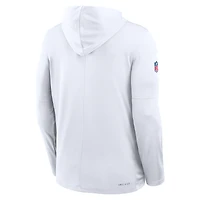 Men's Nike White Cleveland Browns Sideline Pass Accuracy Dri-FIT Long Sleeve Hoodie T-Shirt