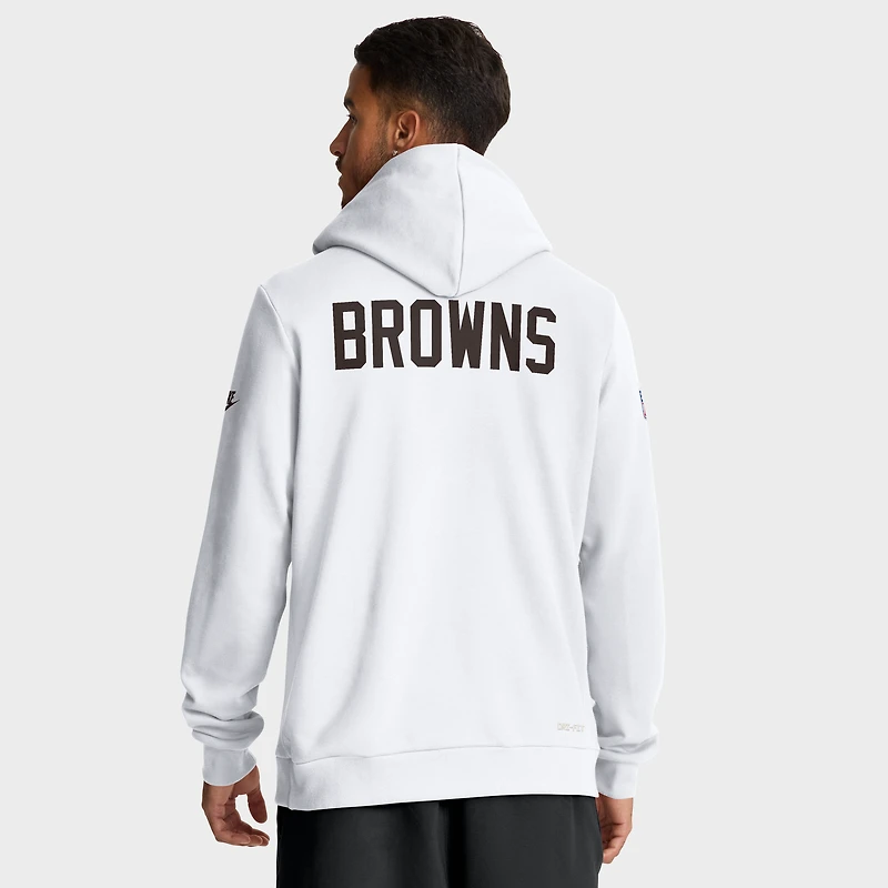 Men's Nike White Cleveland Browns Sideline Standard Issue Alt 2 Dri-FIT Hoodie