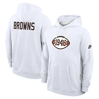 Sweat à capuche Nike blanc Cleveland Browns Sideline Standard Issue Alt 2 Dri-FIT pour homme