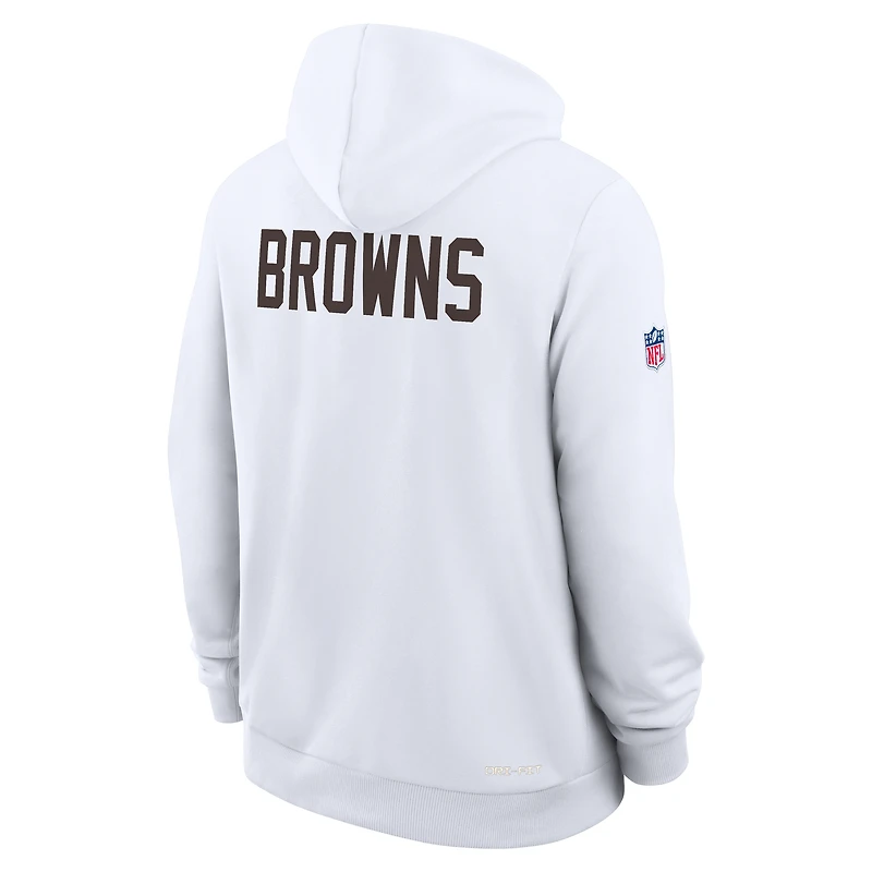Men's Nike White Cleveland Browns Sideline Standard Issue Alt 2 Dri-FIT Hoodie