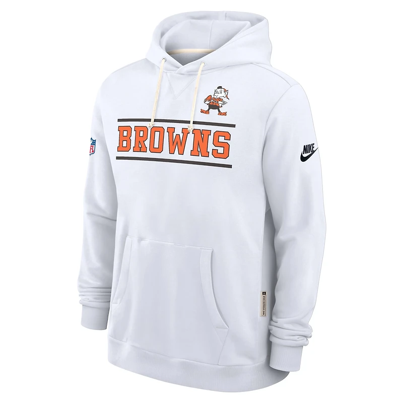 Men's Nike White Cleveland Browns Standard Issue Replay Officials Alternate Dri-FIT Hoodie