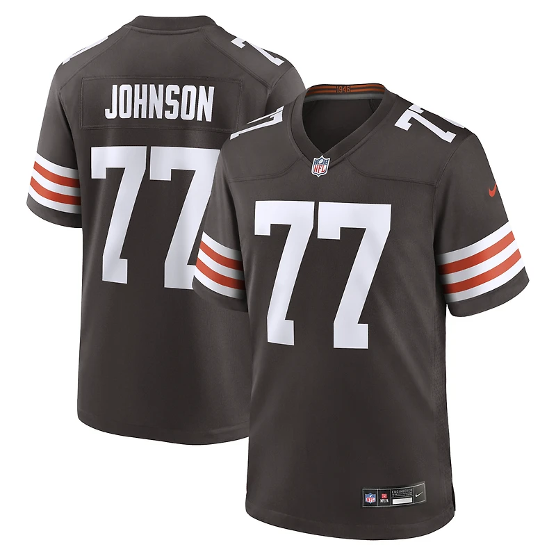 Maillot de match Nike Zion Johnson Brown des Cleveland Browns pour homme