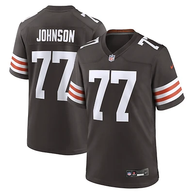 Maillot de match Nike Zion Johnson Brown des Cleveland Browns pour homme