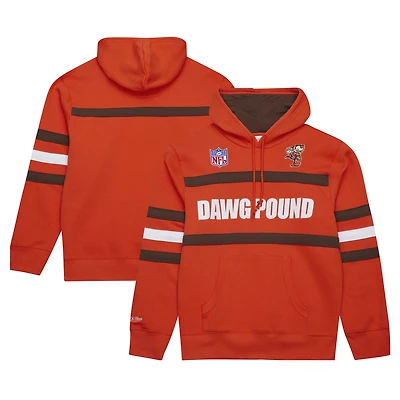 Sweat à capuche en polaire orange avec logo vintage de l'entraîneur-chef des Cleveland Browns pour hommes