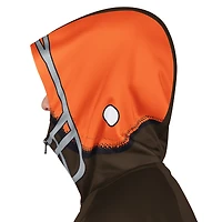 Veste de survêtement à capuche entièrement zippée Pro Player marron/orange pour homme, motif casque rétro des Cleveland Browns