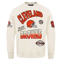 Sweat-shirt à enfiler Turn It Up Pro Standard Cream Cleveland Browns pour homme