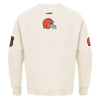 Men's Pro Standard Cream Cleveland Browns Turn It Up Pullover Sweatshirt