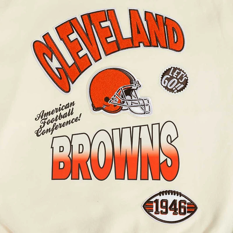 Sweat-shirt à enfiler Turn It Up Pro Standard Cream Cleveland Browns pour homme