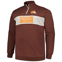 Veste en polaire à quart de zip pour hommes Profile marron Cleveland Browns Big & Tall