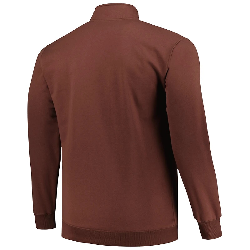 Veste en polaire à quart de zip pour hommes Profile marron Cleveland Browns Big & Tall
