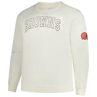 Sweat-shirt polaire pour homme, couleur crème, coupe grande taille, Cleveland Browns