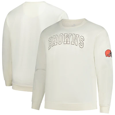 Sweat-shirt polaire pour homme, couleur crème, coupe grande taille, Cleveland Browns