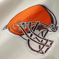 Sweat à capuche manches courtes pour homme avec imprimé et logo des Cleveland Browns, profil Oatmeal