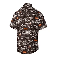 Chemise boutonnée à imprimé Kekai Reyn Spooner pour homme, marron Cleveland Browns
