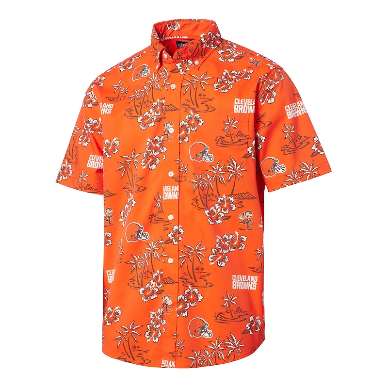 Chemise boutonnée orange Kekai pour homme Reyn Spooner des Cleveland Browns