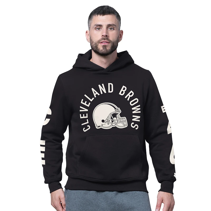 Men's Starter Black Cleveland Browns Handoff Fleece Hoodie Sweatshirt