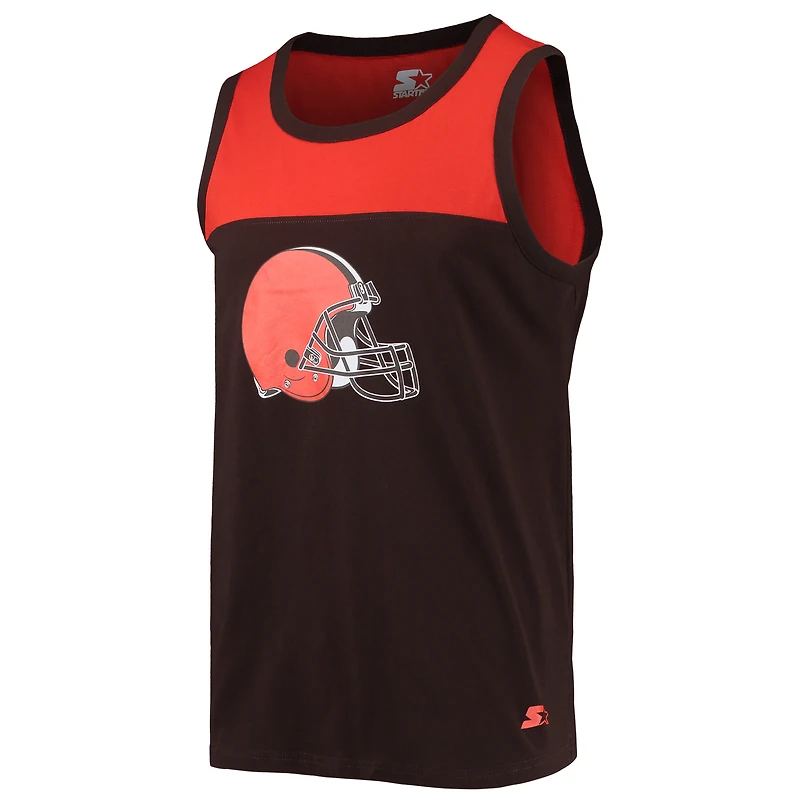 Débardeur mode Cleveland Browns Team Touchdown Starter marron/orange pour homme