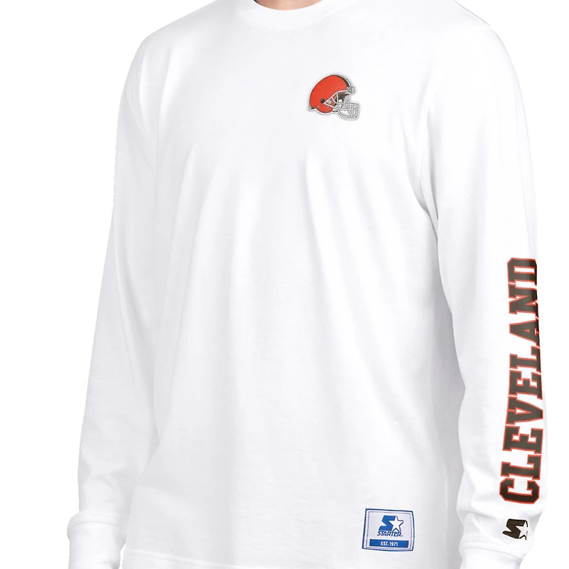 Men's Starter Brown/White Cleveland Browns Short Sleeve & Long T-Shirt Combo Pack