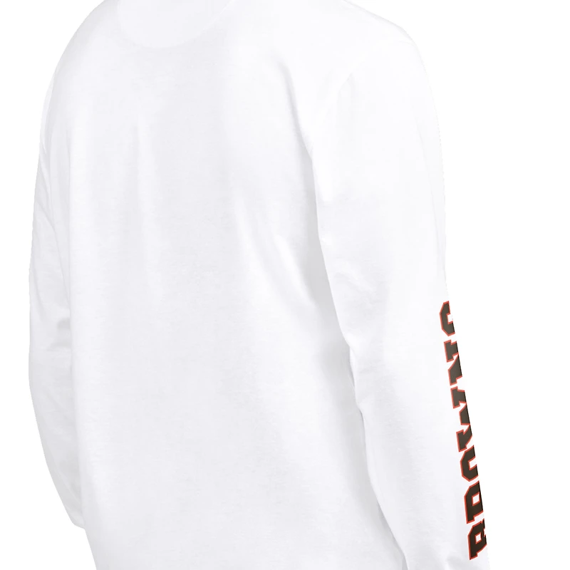 Pack de t-shirts à manches courtes et longues Cleveland Browns marron blanc pour homme