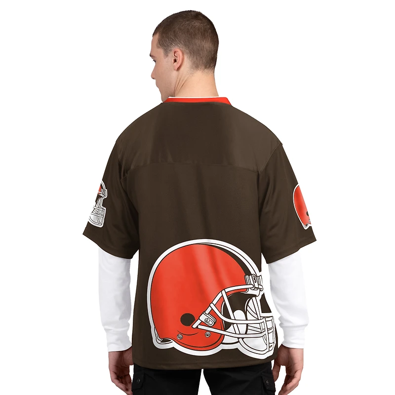 Men's Starter Brown/White Cleveland Browns Short Sleeve & Long T-Shirt Combo Pack