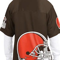 Men's Starter Brown/White Cleveland Browns Short Sleeve & Long T-Shirt Combo Pack