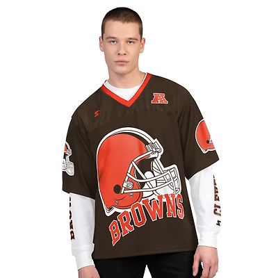 Men's Starter Brown/White Cleveland Browns Short Sleeve & Long T-Shirt Combo Pack
