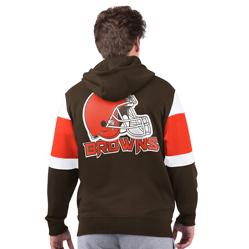 Sweat à capuche zippé Cleveland Browns Extreme Starter Brown pour homme