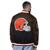 Veste universitaire à boutons-pression pour homme, marron, Cleveland Browns Pass Rush